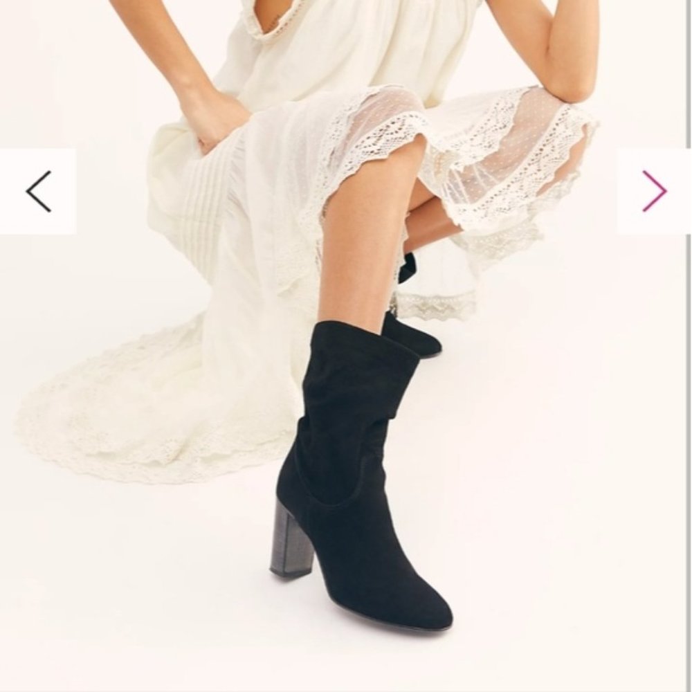 Free People Black Suede Dakota Slouch Boots